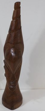 Large 18" Vintage Mid Century African Wooden Tribal Bust Head Carving 45cm 909g