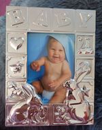 Handmade Contemporary Baby Photo Album 4x6in (10x15cm) Silver Tone