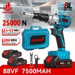Cordless Brushless 2.4~5mm Electric Rivet Gun 2 Battery For Makita 18V Li-ion