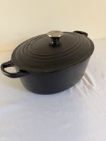 Le Creuset 29 Lidded Black Cast Iron Oval Casserole Dutch Oven Dish W28cm H10cm