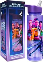 KPop Demon Hunters Water Bottle for Girls 25oz/700ml, Huntrix BPA Free Plastic