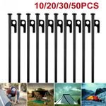 10-100Pc Black Heavy Duty Tent Pegs Ground Metal Stakes Long Lightweight Camping