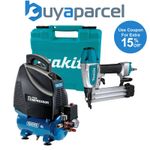 Makita AF506 18g Gauge Brad Air Pin Nailer In Case + 6l Air Compressor 116psi 8b