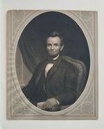 RARE - ABRAHAM LINCOLN 1864 LITHOGRAPH PORTRAIT by SAMUEL SARTAIN 12 X 9.5"