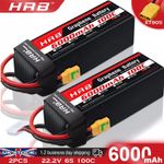 2x HRB 6S 6000mAh 22.2V LiPo Battery XT90-S for RC Helicopter Airplane Truck Car