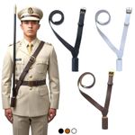 FLAG POLE HOLDER CROSS BELT CARRIER GENUINE LEATHER ARMY PARADE ADULT FLAG BELT