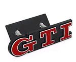 GTI Grille Badge Emblem Bolt On 3D Red Silver 5G0853679R