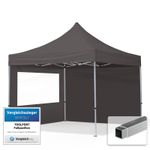 3x3 PES Pop Up Gazebo Aluminium 32 mm, Sidewalls with Panorama Windows dark grey