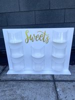 White Sweet candy stand - sweet wall - sweet table - wedding party