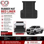 TRUCK BED MAT LINER BLACK RUBBER CARGO LOAD COVER FOR TOYOTA HILUX MK8 REVO 20+