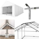 3x4 - 8x12 m Storage Tent Shelter PVC 750 N white with ground frame 
