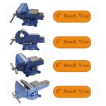 4-5-6-8" Heavy Duty Work Bench Vice Engineer Jaw Swivel Base Workshop Vise Clamp