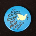 1971 anti war civil disobedience protest pin 100% original