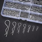 100Pcs Cotter Pins Assortment, Stainless Steel R Clips Split Pins Fasteners Kit