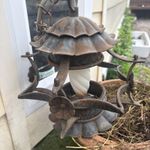 vintage 1950s Italian wrought iron and copper pendant porch light To Restore