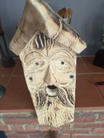 New Rustic Handcarved Wood Spirit Birdbox Bird House