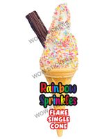 Ice cream van sticker Rainbow Sprinkles Flake single Cone whippy trailer decals