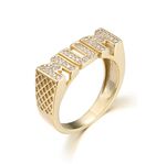 Round Cut Lab Created Moissanite 0.50 Ct MUM Ring 14K Yellow Gold Plated
