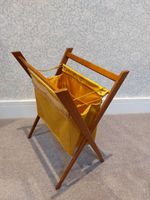 Vintage Mid Century Modern Kenwork Wooden Folding Magazine Rack Knitting Caddy R