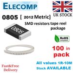 0805 SMD Resistors 1% 5% all Range 0 Ohm - 10MOhm 100 in Pack,reel Free postage