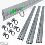 3x rear load cargo track rails locking liner bed 6 tie down fixings lashing hold