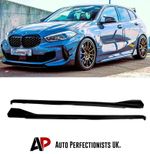 For BMW 1 Series F40 Gloss Black Side Skirts Extensions Spoiler Splitter Bodykit