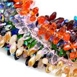 Crystal Glass Teardrop Briolette Top-drilled Faceted Beads Jewellery Making x98