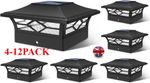 4~16x Solar Post Cap Lights Outdoor Waterproof Powered Fence Lights for 4x4 Wood
