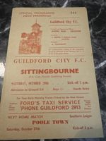 Guildford City v Sittingbourne 20/10/1962 ( FA Cup Fourth Round Qualifying )