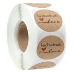 500-5000X Craft Handmade with Love Heart Stickers Labels Baking DIY Business Use