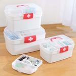 Large Capacity Two-Layer Medicine Box Household Transparent Medical Storage Box◈