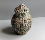 Antique Enamelled Pierced Metal Potpourri Pomander JN Taylor Perfumer London