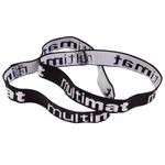 Multimat Pair Embroidered Elasticated Roll Mat Bands Black Securing Straps 