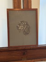 Signed Pastel Drawing of A Spaniel Dog Framed Original Artwork