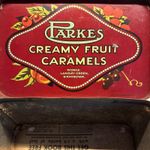 Vintage tin Parkes Creamy Fruit Caramels Langley green Birmingham advertising 