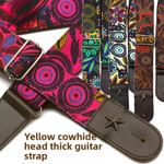 Genuine Leather Guitar Strap Heavy Duty Leather End Fits Bass/Acoustic/Electric