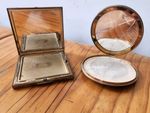 1950s VINTAGE LE RAGE LARGE POWDER COMPACT x2 