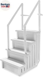 Premium Pool Ladder (4)-Step above Ground Swimming Step to Deck Step Ladder with