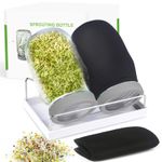 2PCS Seed Sprouting Jar Kit with Lids Stand Tray Sprouts Maker Germinator CLEAR