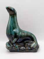 Canadian Blue Mountain Pottery Vintage Sea Lion Ceramic Figurine 70s H18cm VGC