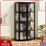 Bamboo Display Case Figure Model Storage Cabinet Bookshelf Blind Box Showcase UK
