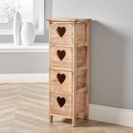 Home Source Storage Chest of Drawers, 25D x 25W x 77H cm (4 Drawers), Natural 