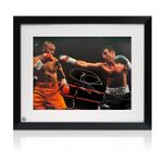 Joe Calzaghe Signed Boxing Photo: VS Roy Jones Jr. Framed