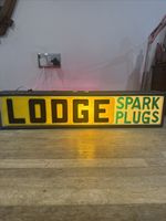 VINTAGE LODGE SPARK PLUGS DEALER ILLUMINATED LIGHT BOX METAL PERSPEX 3D FRONT