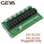 GEYA Relay Module 12 Channel 12V 24V Plug-in Type Panel Mount for Automation PLC