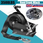 3500lbs Hand Winch Car Marine Boat Trailer 10m Manual With Crank Handle Puller