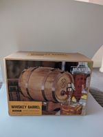 REFINERY & CO. Wood Whiskey Barrel Drink Dispenser 800ml/27 FL OZ Bnwt (S7)