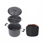 Two-partCompartment Steaming Pot Hard-Anodized Outdoor Steamer Set