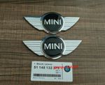 2Pcs Mini Badge Logo Front Bonnet Rear Boot Black Metal Sticker Emblem Cooper