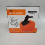 Milestone Camping Whistling Kettle 1L Orange Aluminium Lightweight Stove Pot